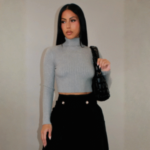 Take A Look Turtle Neck Crop Top