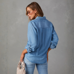 Women's Casual Button-Down Denim Shirt