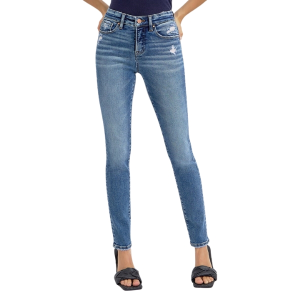TUMMY CONTROL HIGH RISE ANKLE SLIM SKINNY JEANS - Image 5