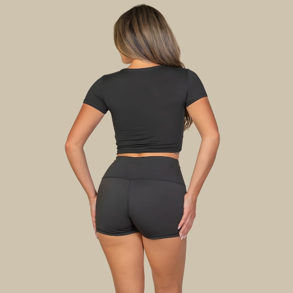 Short Sleeve Roundneck Crop Top - Image 5