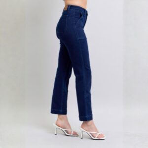 Judy Blue Vintage Horizon High Rise Work Wear Utility Straight Leg Jeans