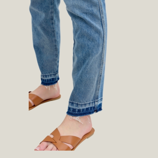 Judy Blue Mid-Rise Rigid Magic Released Hem Boyfriend Fit Jeans - Image 10