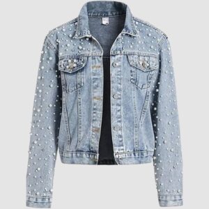 Pearl and Rhinestone Denim Jacket