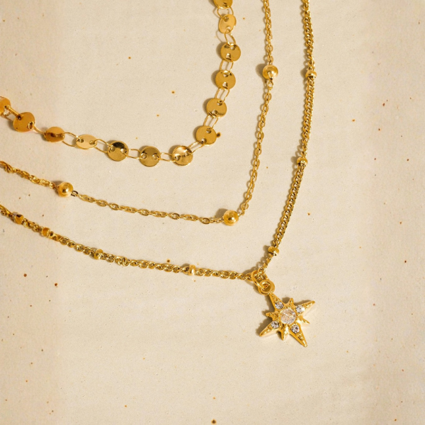 Pascal Layered CZ Star Necklace - Image 5