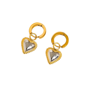 Savon Two Tone Classic Heart Earring