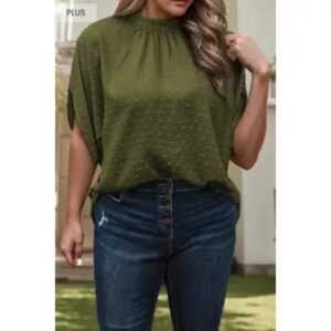 Olive Charm Textured Blouse