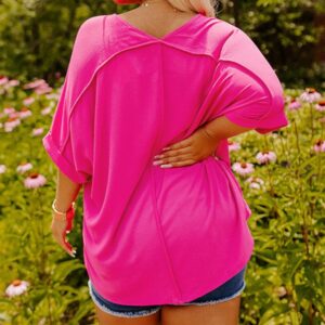 Curvaceous Summer Bloom V Neck Top