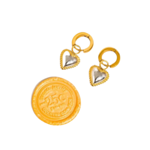 Savon Two Tone Classic Heart Earring
