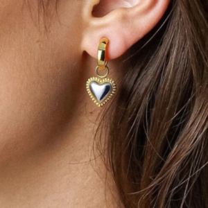 Savon Two Tone Classic Heart Earring