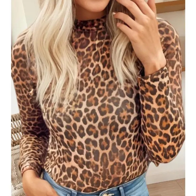 Leopard Envy Mesh Top