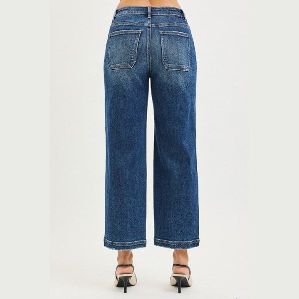 Slouchy Crop Baggy Front Patch Pocket Jeans by Risen - Image 5