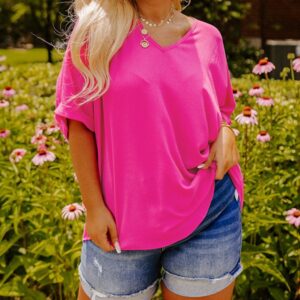 Curvaceous Summer Bloom V Neck Top