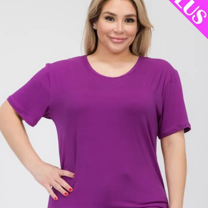 Curvaceous Basic Short Sleeve Top