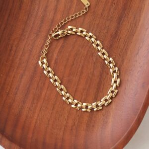 Forte Flat Chain Bracelet - 18K Gold Non-Tarnish