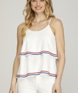 Double Layered Woven Linen Cami Top