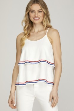 Double Layered Woven Linen Cami Top