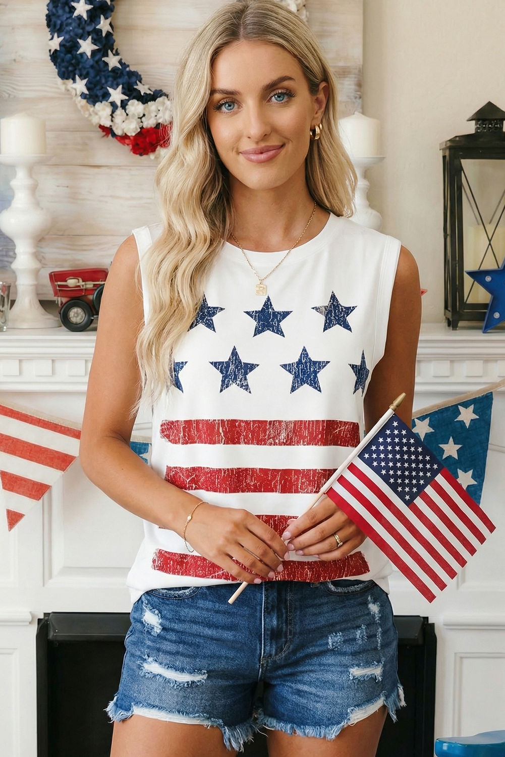 Vintage Stars and Stripes Tank Top