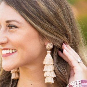 Queen of the Tassel Earrings, Cream