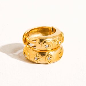Orazio CZ Star Hoop earring 18k gold