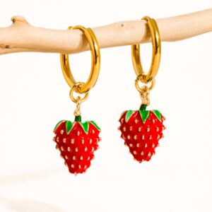 Berry  Strawberry Earring 18K Gold Non-Tarnish