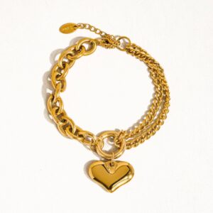 Allure Heart Chain Bracelet 18K Gold Non-Tarnish
