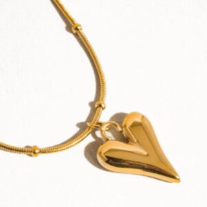 Bay Heart Necklace  18K Gold Non-Tarnish