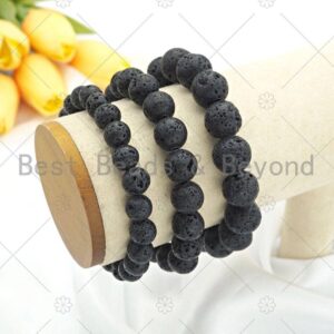 Natural Black Lava Stretchy Bracelet