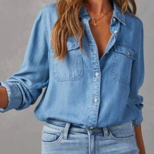 Casual Wear chic denim button up